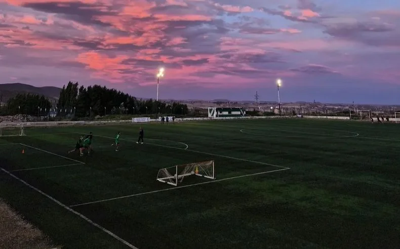 El estadio del Club Laprida en Comodoro Rivadavia