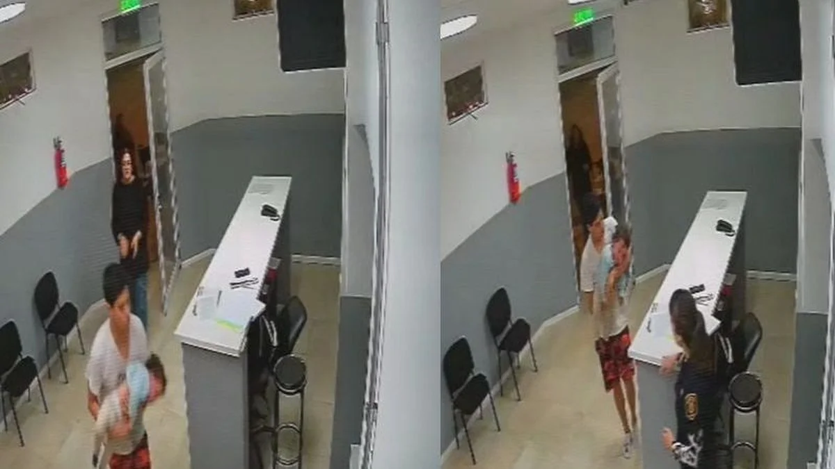 El momento en el que dos policías de Villa Elisa salvan la vida a un bebé