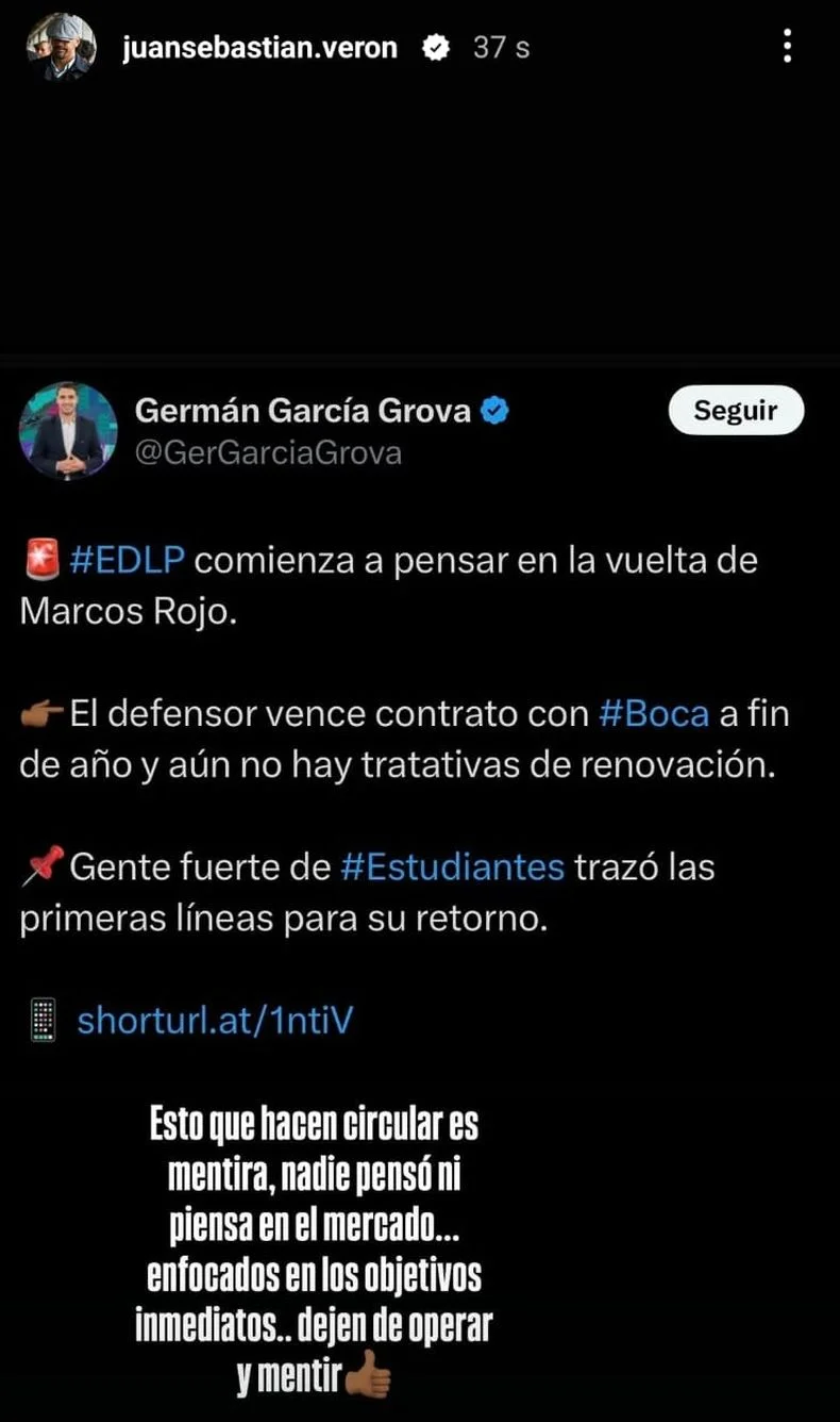 El mensaje de Juan Sebasti&aacute;n Ver&oacute;n a los hinchas de Estudiantes