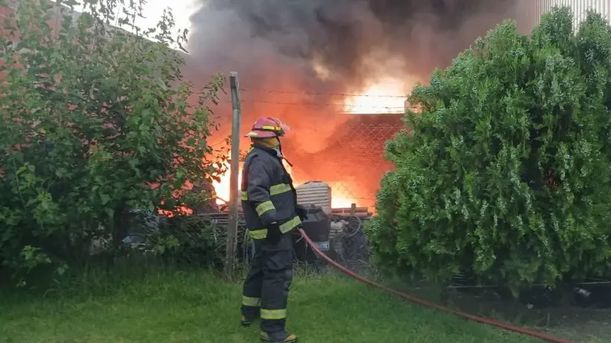 Voraz incendio en una Distribuidora de Sanitarios en La Plata