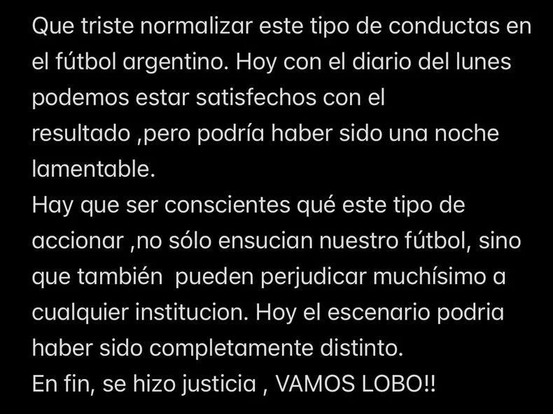 El mensaje de Lucas Castro contra el arbitraje, pese al triunfo de Gimnasia