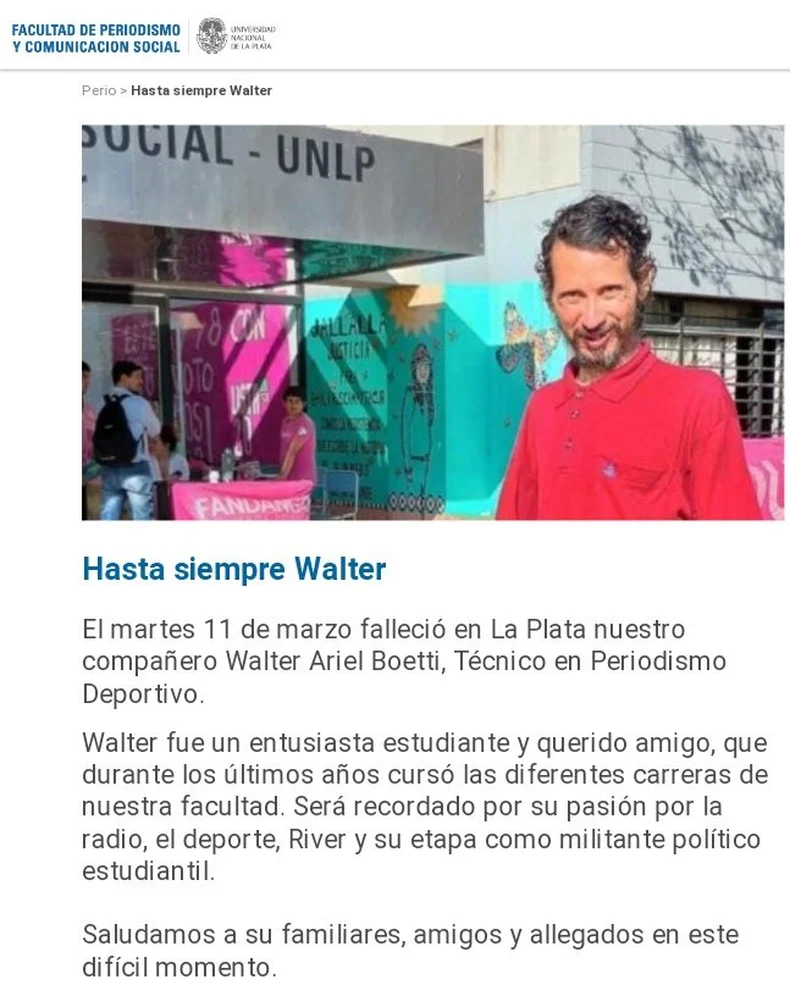 La despedida de la Facultad de Periodismo y Comunicaci&oacute;n Social de La Plata&nbsp;