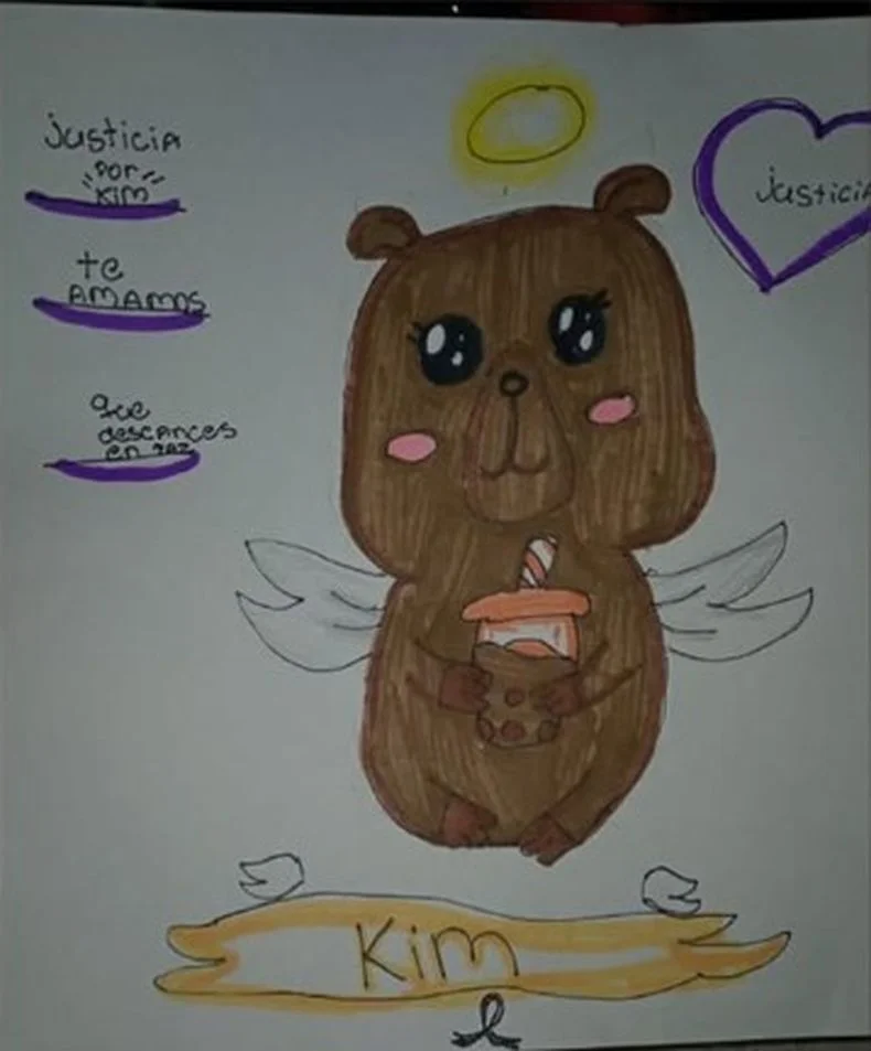 habrá dibujos hechos por niños platenses en homenaje a Kim Gómez