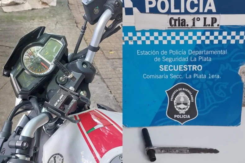 El ladr&oacute;n utiliz&oacute; un elemento met&aacute;lico en forma de &ldquo;T&rdquo; para robar la moto