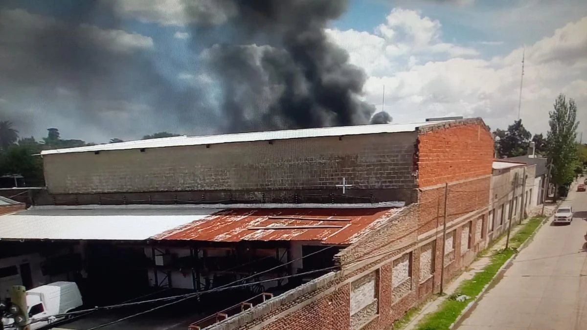 Impresionante incendio en un local al límite de La Plata y Ensenada