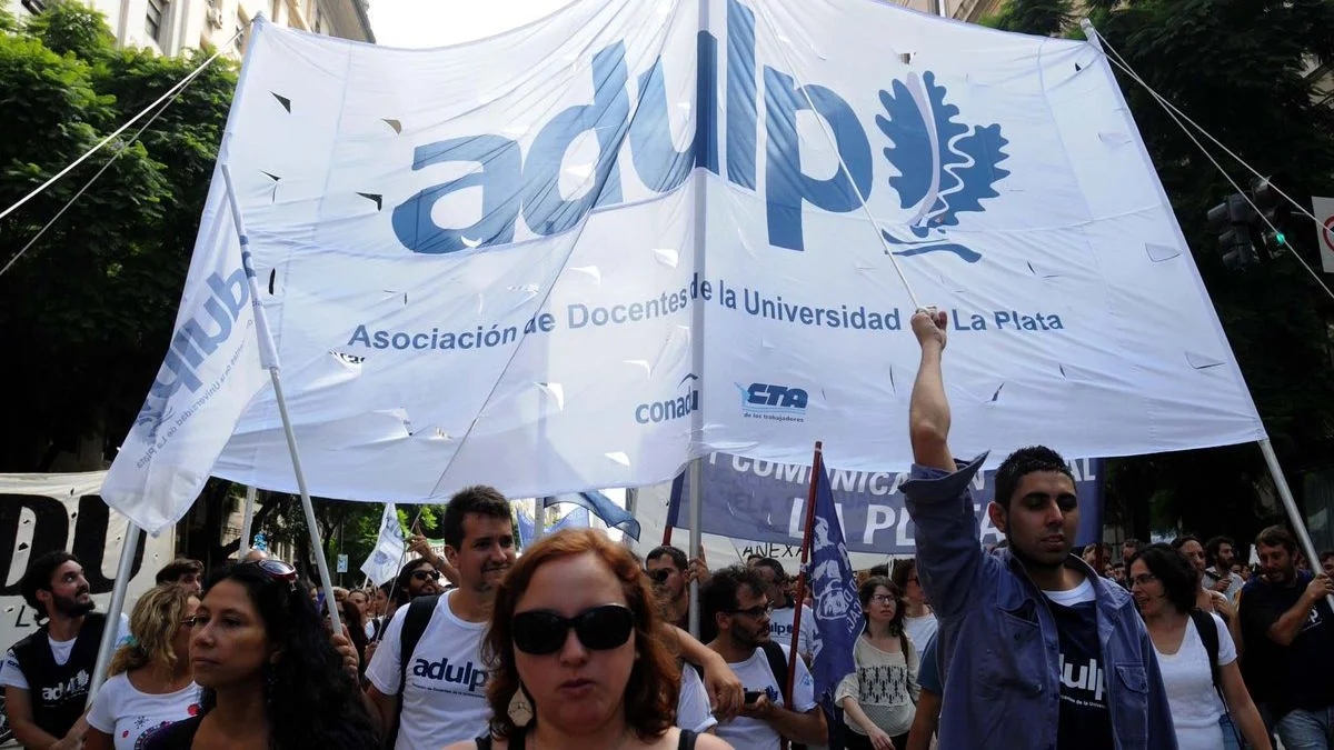 Docentes y auxiliares de la UNLP marchan contra la reforma laboral y no hay clases en las facultades
