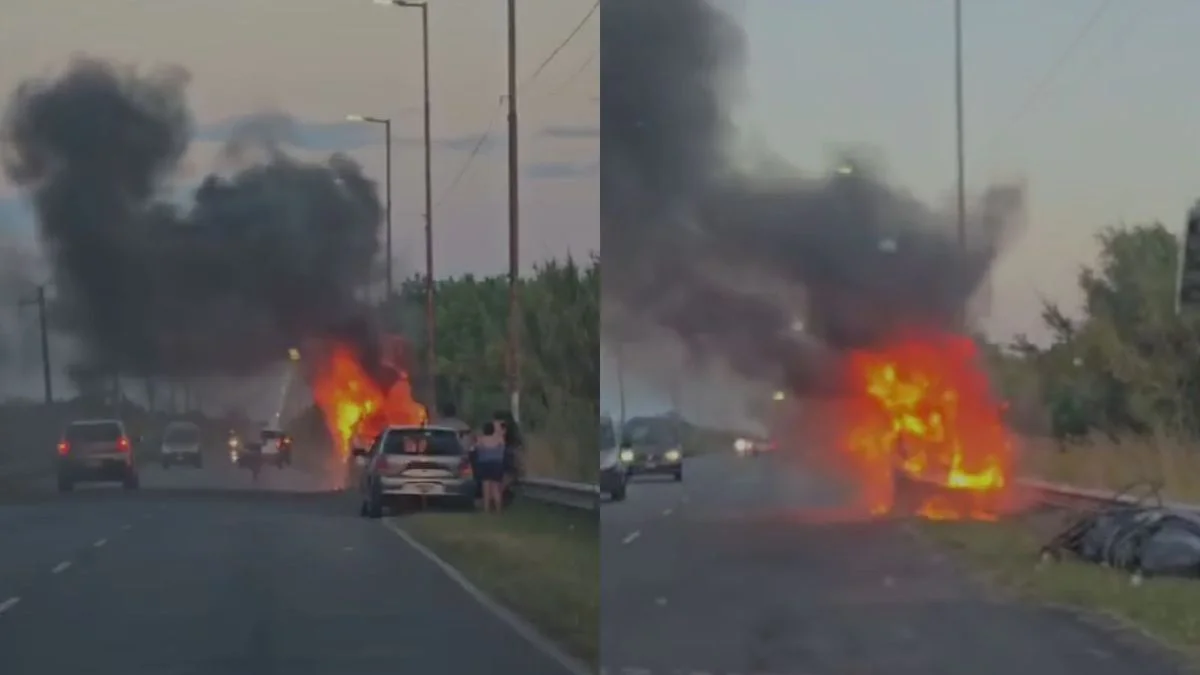 Una camioneta se prendió fuego en el límite de La Plata y Berisso