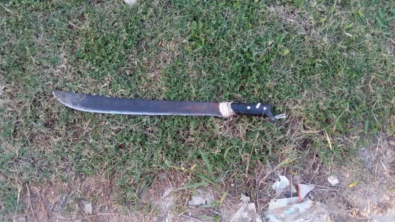 Machete con el que atac&oacute; al perro