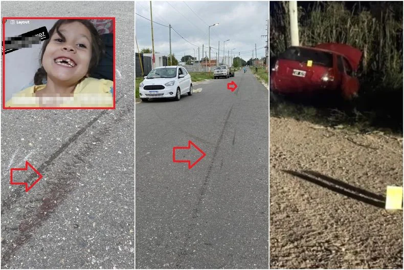 Kim Gómez fue arrastrada 15 cuadras. Las marcas de su sangre quedaron estampadas en el asfalto