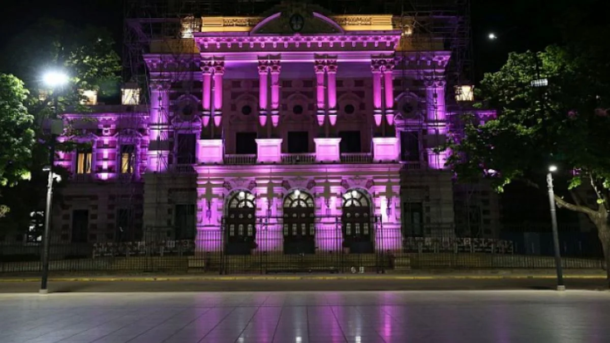 La Gobernación bonaerense permanecerá una semana iluminada de rosa