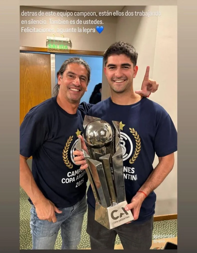 Gastón y Gian Córdoba, tras el título de Independiente Rivadavia