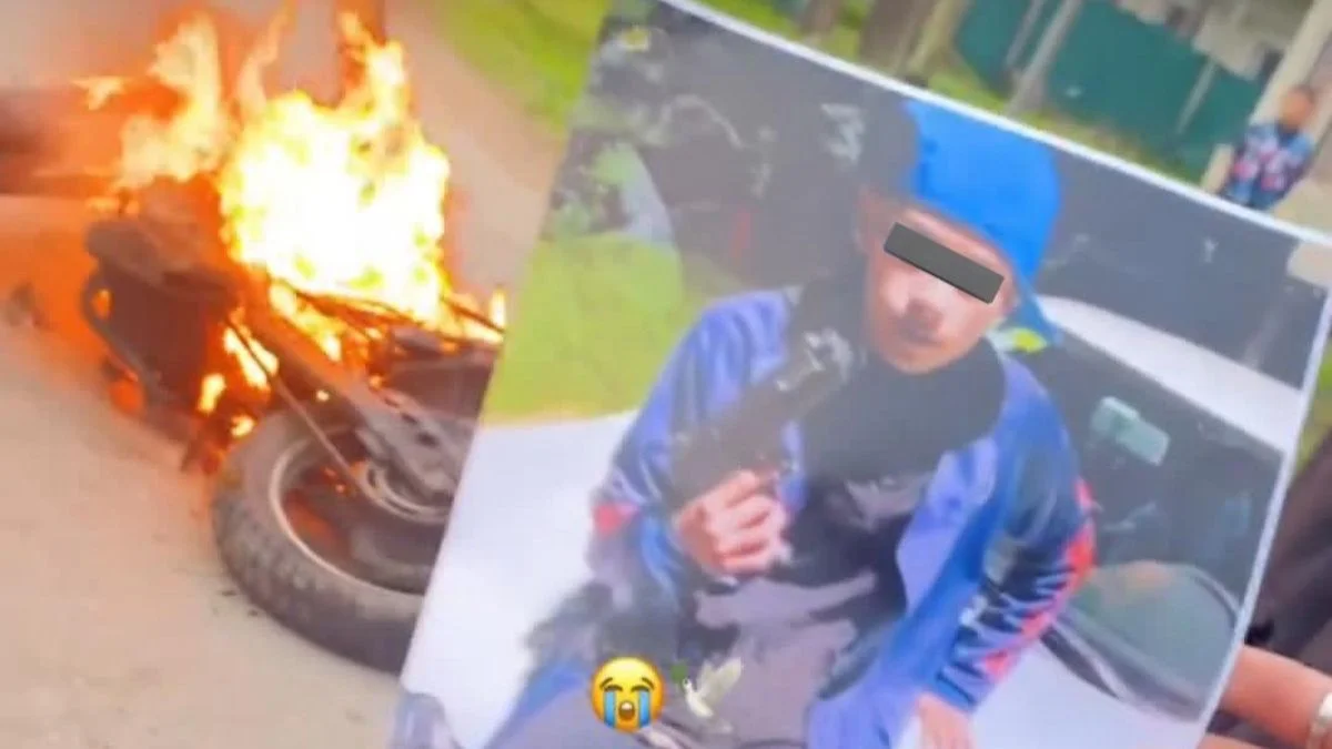 Amigos del delincuente asesinado en Los Hornos quemaron una moto para despedirlo