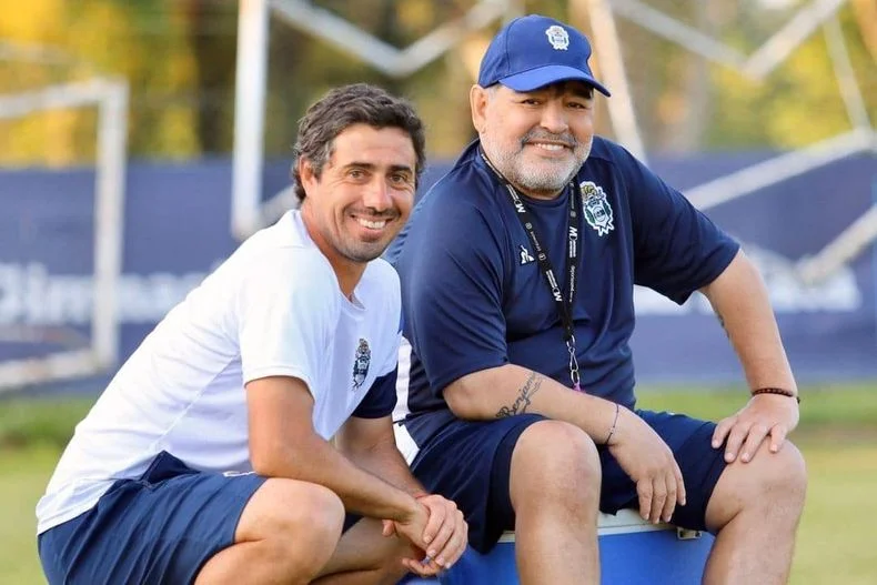 Mariano Messera, junto a Diego Armando Maradona en Estancia Chica