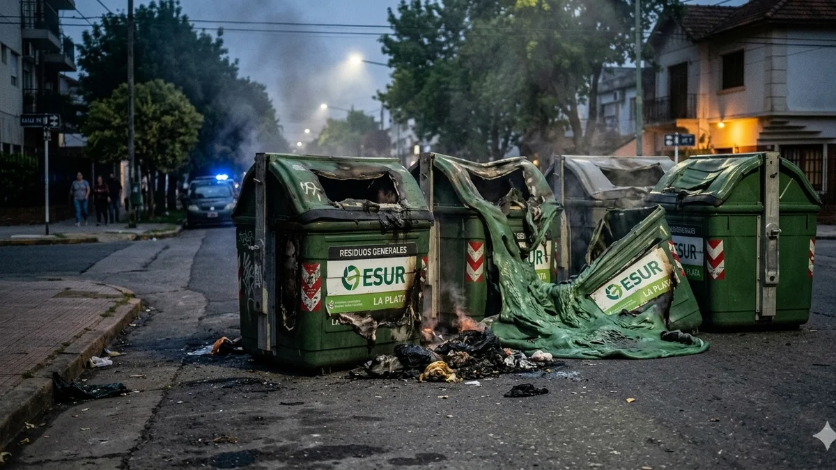 Avanzan en La Plata los "quemacontenedores" y ESUR irá a la Justicia