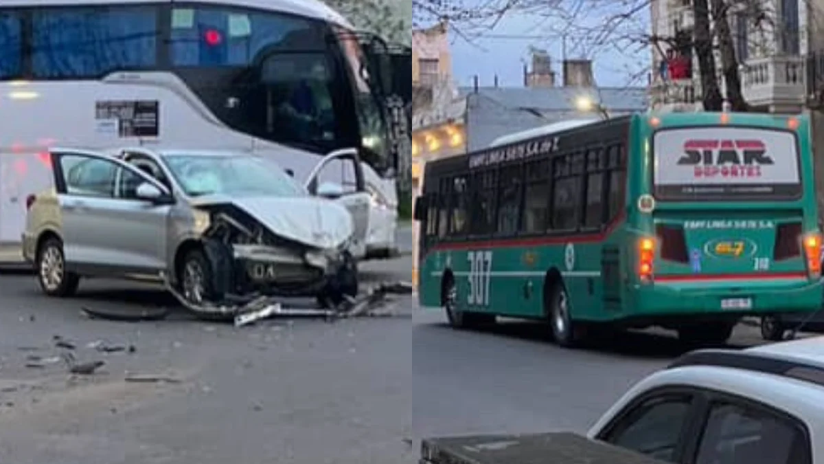 La Plata: chocaron un micro y un auto cerca de la Terminal de Ómnibus