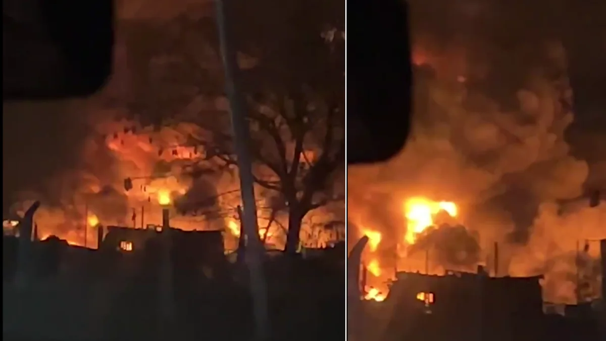 Feroz incendio en un galpón de cartoneros en Melchor Romero