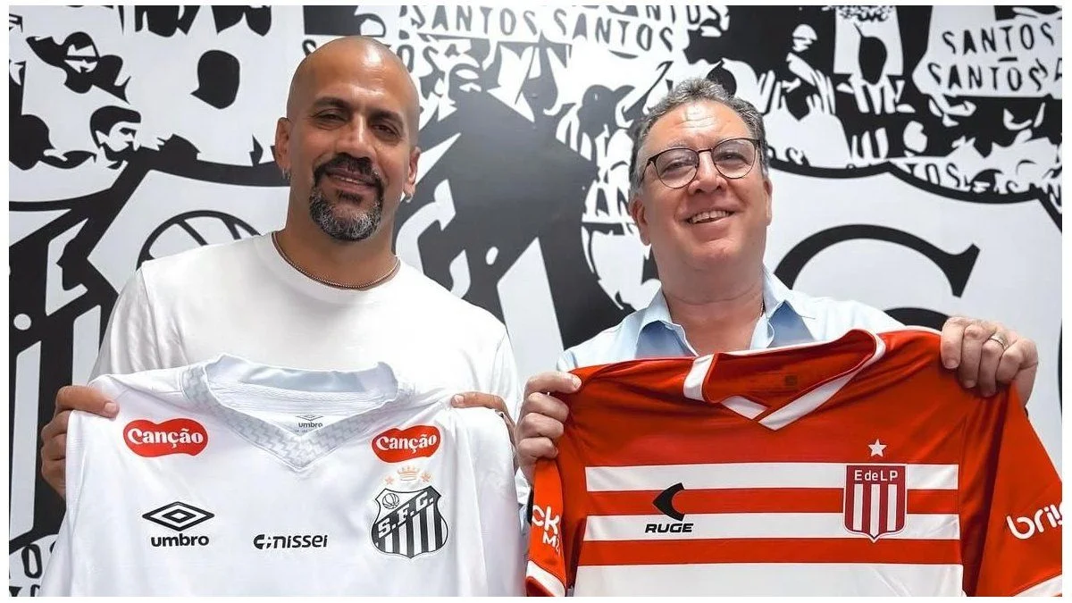 Juan Sebastián Verón estuvo de visita en el Santos de Brasil