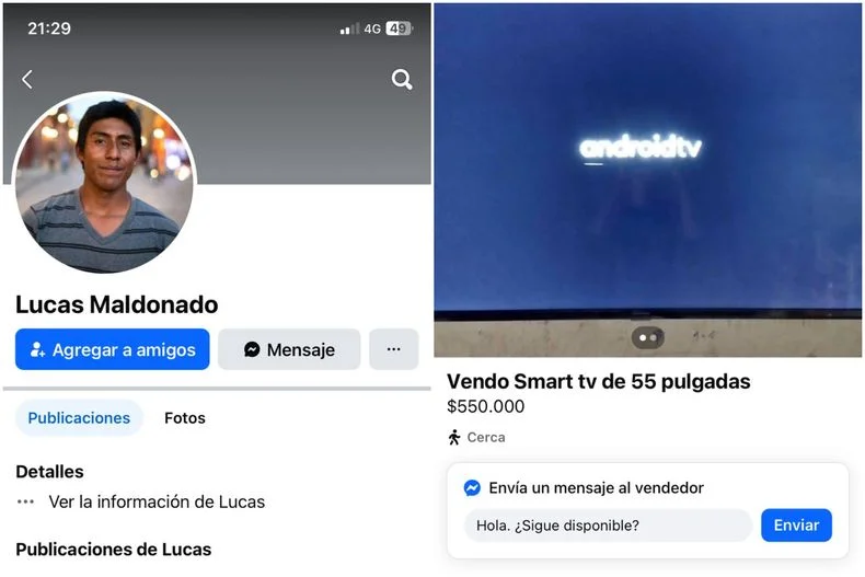 El perfil de Facebook trucho que utiliz&oacute; el delincuente