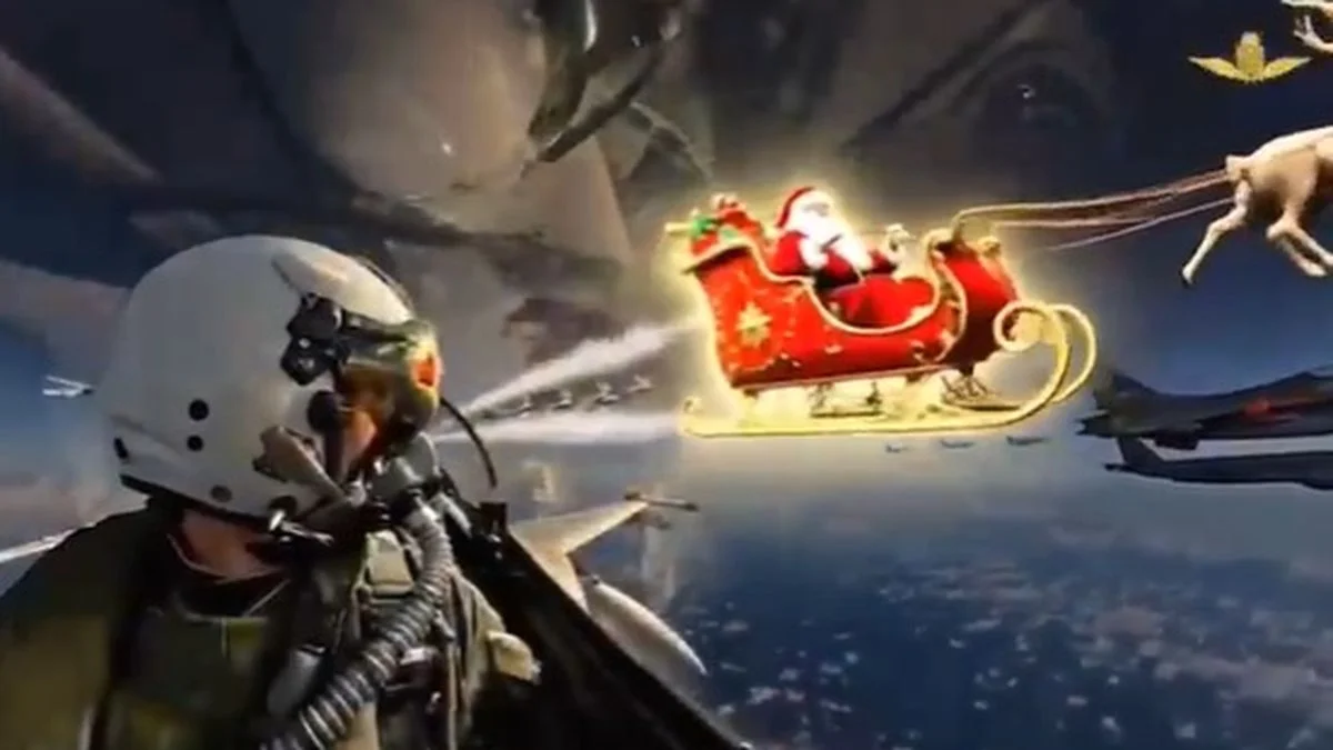 Papá Noel y un saludo especial a la Fuerza Aérea por los aviones F-16