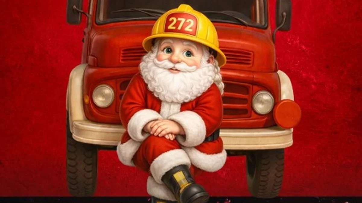Papá Noel llega a El Peligro junto con los Bomberos