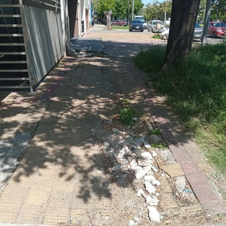 La vereda de avenida 32 esta en p&eacute;simas condiciones