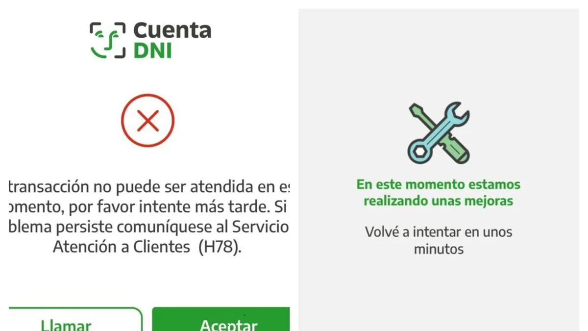 Reportaron fallas en Cuenta DNI, en un día de promociones y beneficios