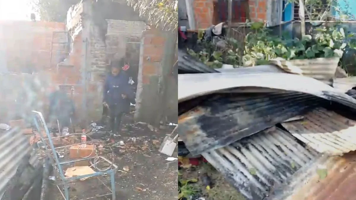 Voraz incendio en Villa Elvira dejó sin casa a una mujer y su hija con discapacidad