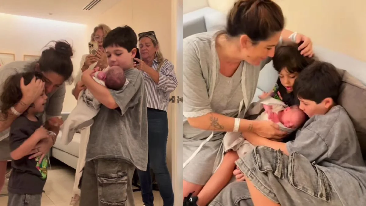 Juana Repetto mostró la reacción de sus hijos al conocer a su hermanito