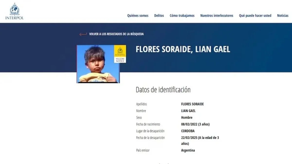 Interpol activó la búsqueda internacional de Lian Flores