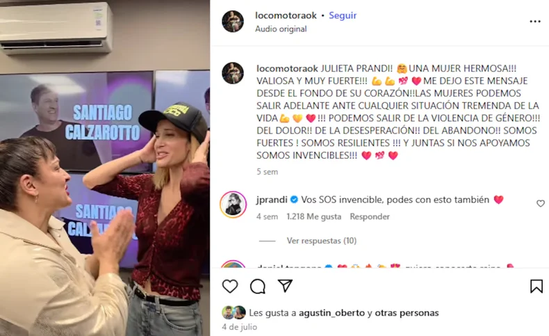 El posteo de Locomotora Oliveras en Instagram