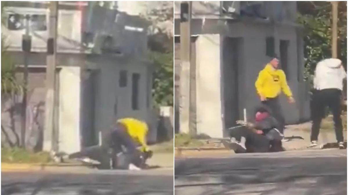Piñas, patadas y casi una tragedia: salvaje pelea sobre Camino Belgrano
