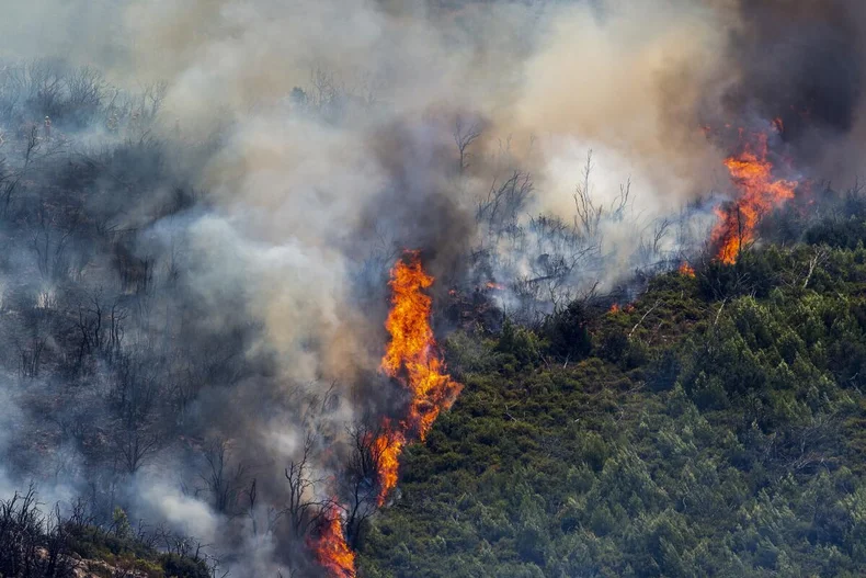 Alerta por el fuego en El Bols&oacute;n y Epuy&eacute;n