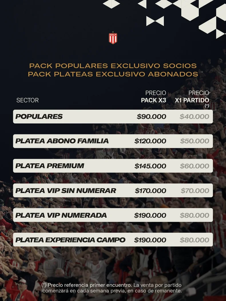 Estudiantes publicó los precios de las entradas para jugar la Copa Libertadores