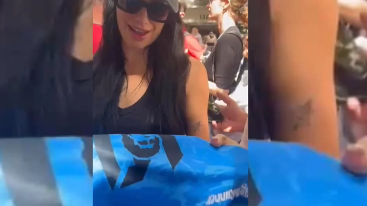 Lali Espósito marchó por la Memoria y se llevó un particular regalo de un club de la región
