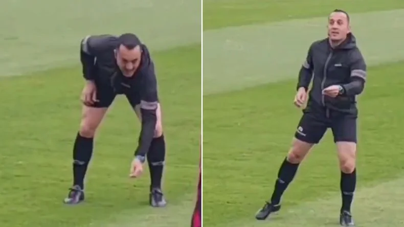 Fernando Espinoza le ofreci&oacute; pasto a los hinchas de Newell's durante el calentamiento