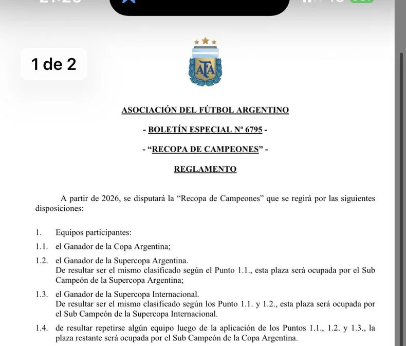 El reglamento de AFA que clasificar&iacute;a a Estudiantes a la Recopa de Campeones