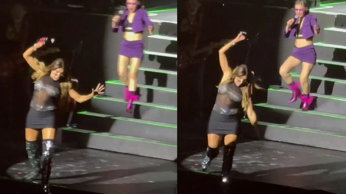 Catherine Fulop sufrió una impresionante caída en pleno show de Erreway