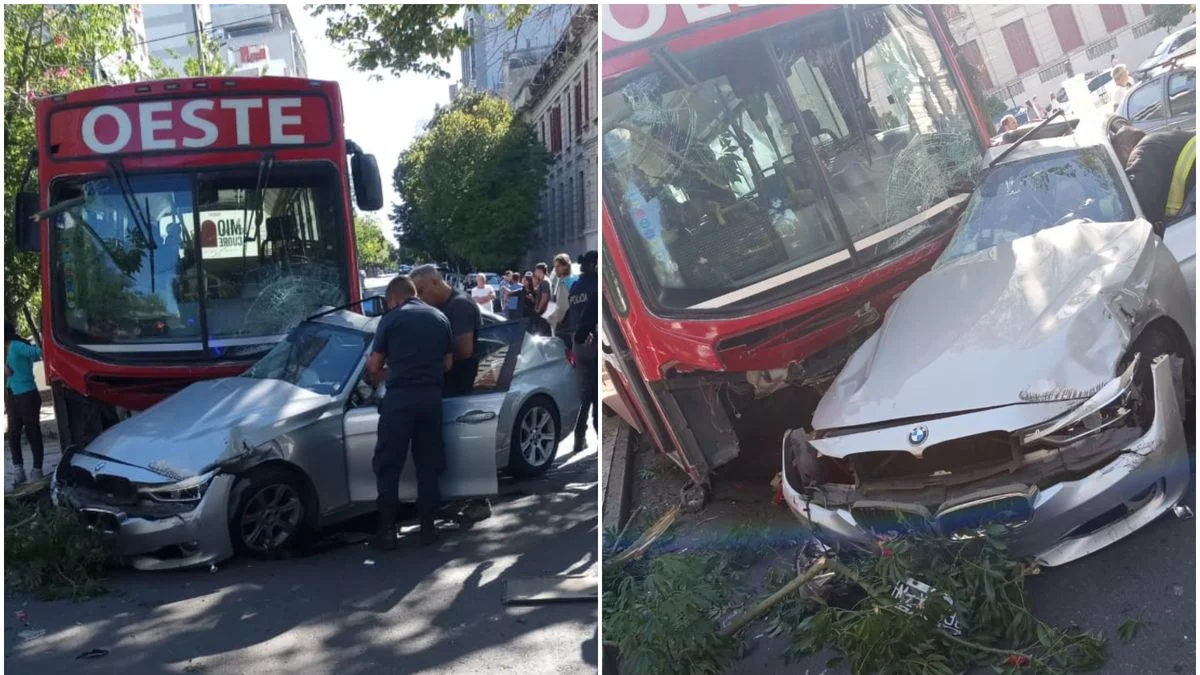 Impactante choque en La Plata entre un micro y un auto: una beba de 10 meses entre las heridas