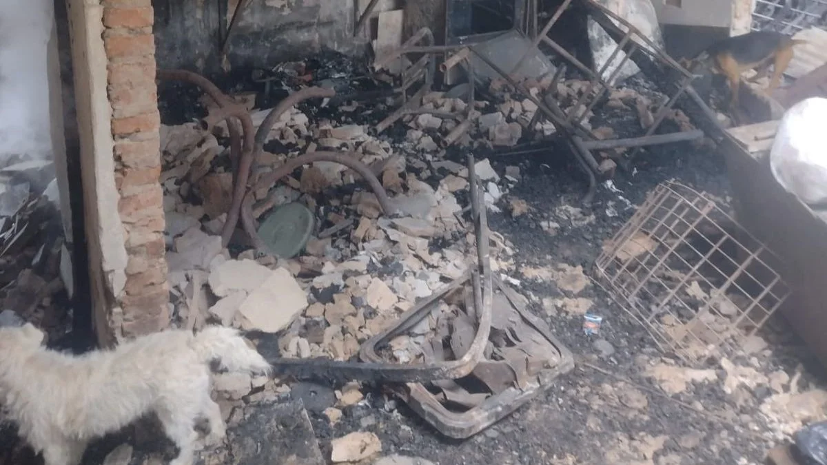 Dejó una estufa para sus perros y se le incendió la casa en Los Hornos