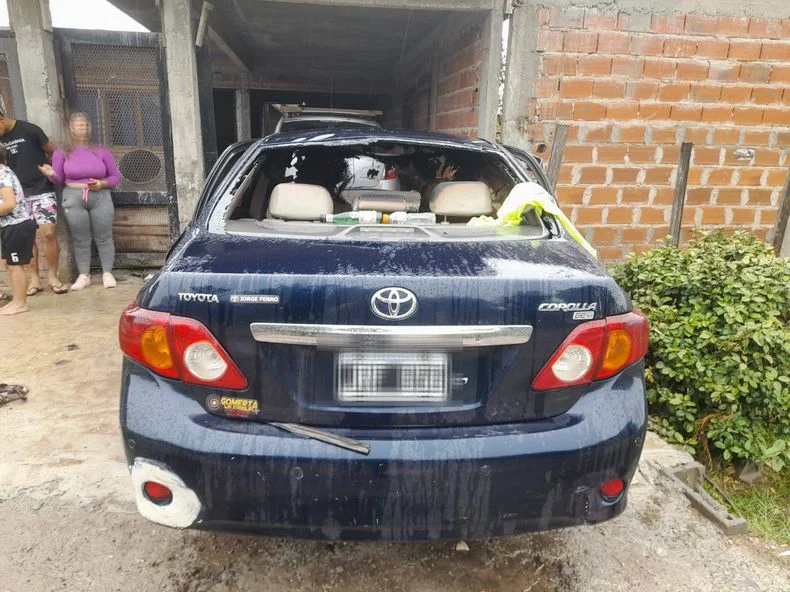 As&iacute; qued&oacute; el auto tras el suceso en Melchor Romero