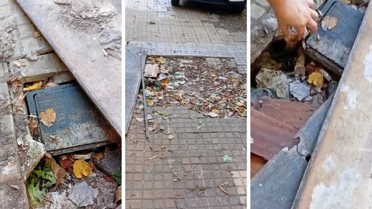 Quejas por una vereda hundida en La Plata