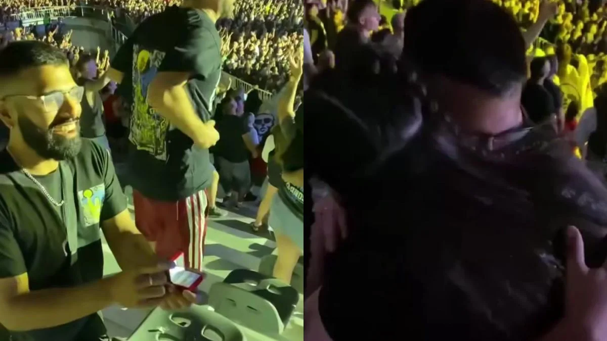 Propuesta ricotera en La Plata: le pidió casamiento en el show de Los Fundamentalistas