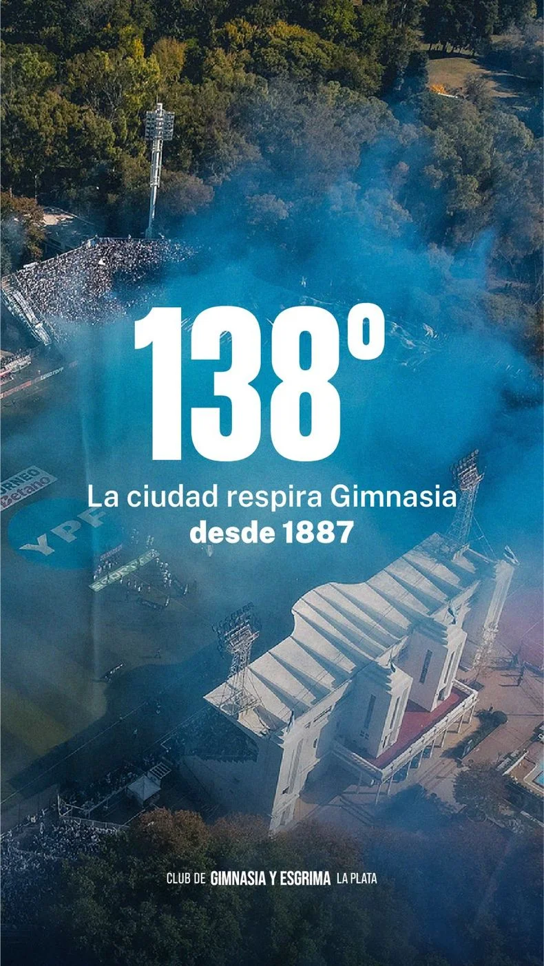 El posteo oficial de Gimnasia por su aniversario 138