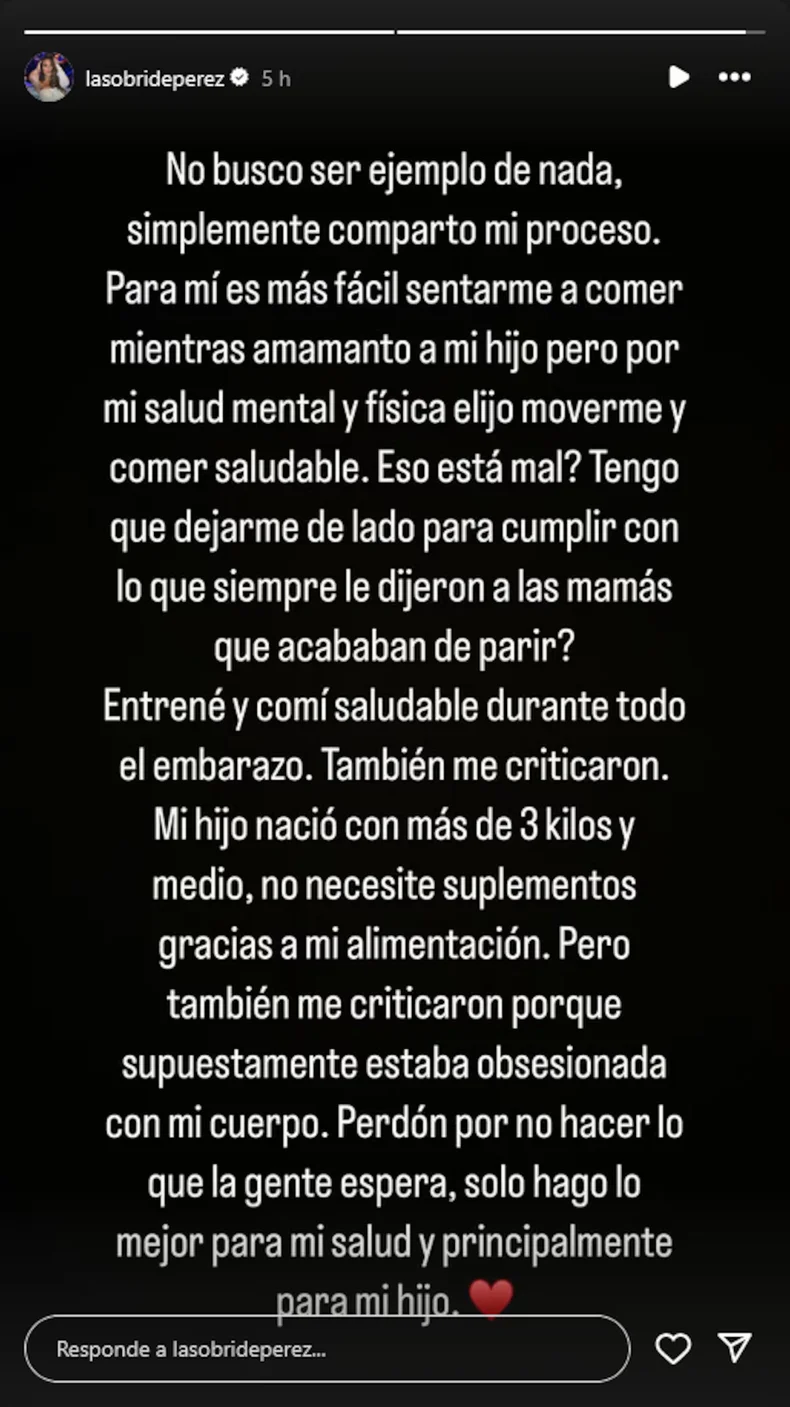 El duro descargo de Sol P&eacute;rez