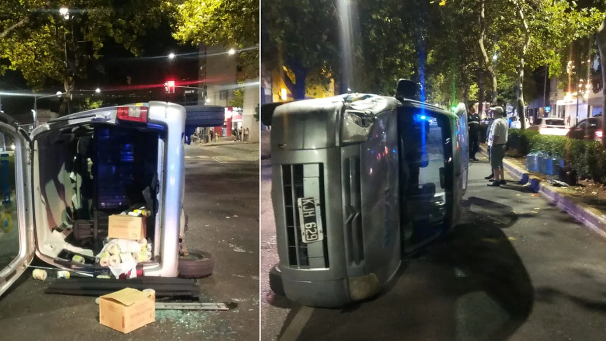 Despiste y vuelco en el centro de La Plata