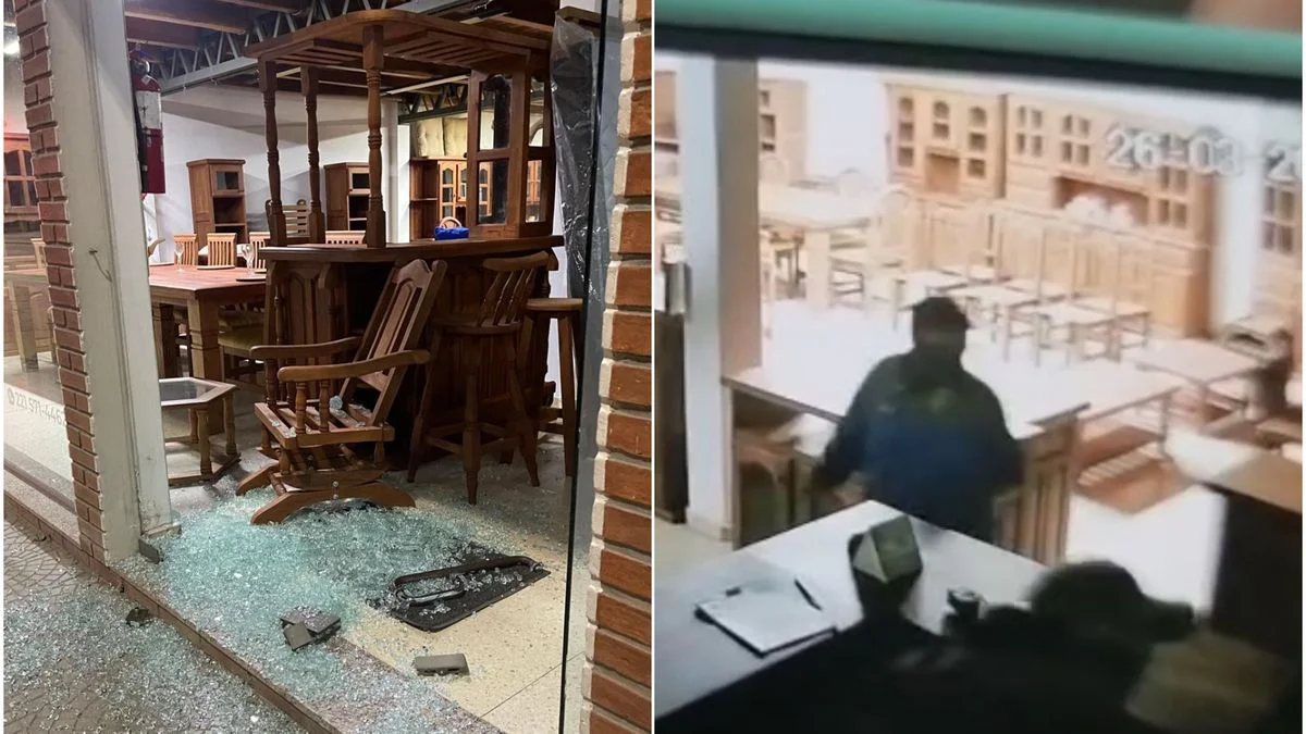 Reventaron el vidrio de una mueblería de La Plata para meterse a robar