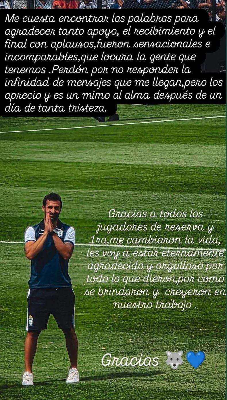 La historia de Fernando Zaniratto en su cuenta de instagram