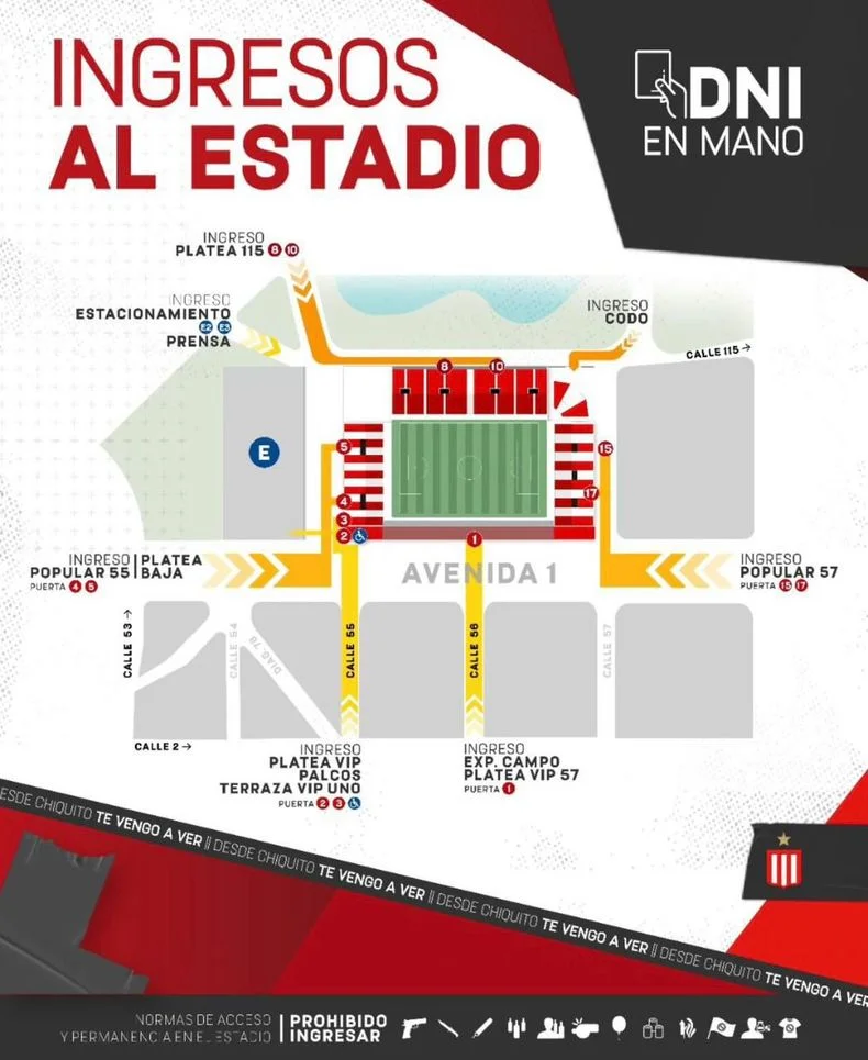 As&iacute; ser&aacute; el operativo organizado por Aprevide para los accesos al Estadio UNO en Estudiantes - DIM