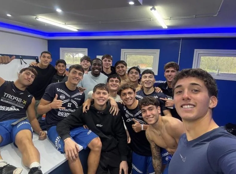Jan Hurtado, entrenando hoy con la Reserva de Gimnasia