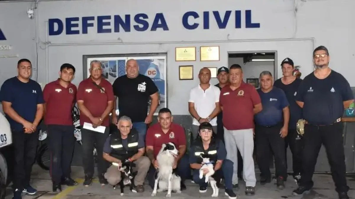 Berisso incorporó perros en su equipo de Defensa Civil